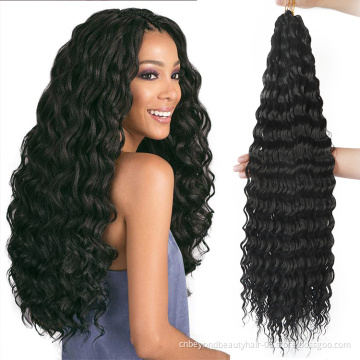 Blonde Pink Brown Customs Size Synthetic Long Curly Braiding Hair Water Wave Crochet Wavy Braiding Hair For RU